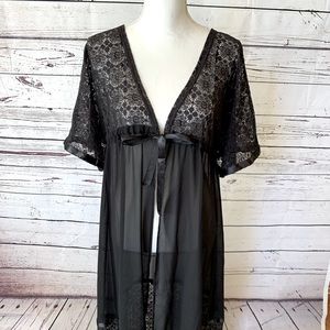 Sexy See Through Lingerie Black Lace Sheer Size L